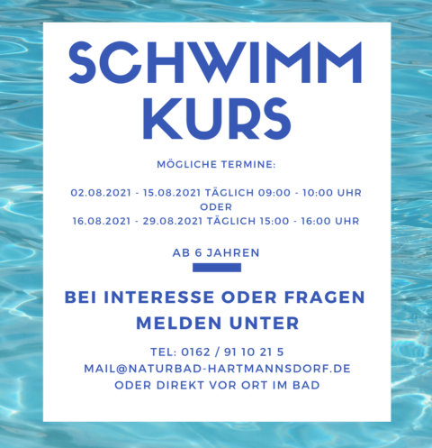 Schwimmkurs in den Schulferien | Naturbad Hartmannsdorf